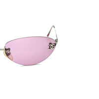 Chanel Silver CC Logo Purple Tinted Sunglasses 4003