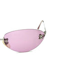 Chanel Silver CC Logo Purple Tinted Sunglasses 4003