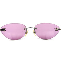 Chanel Silver CC Logo Purple Tinted Sunglasses 4003