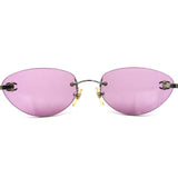 Chanel Silver CC Logo Purple Tinted Sunglasses 4003