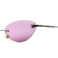 Chanel Silver CC Logo Purple Tinted Sunglasses 4003