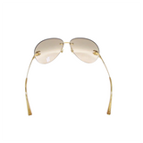 Chanel CC Logo Gold Aviator Rhinestone Sunglasses 4108-B