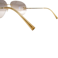 Chanel CC Logo Gold Aviator Rhinestone Sunglasses 4108-B