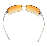 Chanel Rhinestone Orange Tinted CC Logo Rimless Sunglasses 4051-B