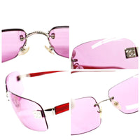 Chanel Pink Tinted CC Logo Rimless Sunglasses 4026