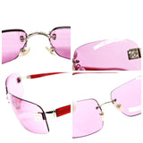 Chanel Pink Tinted CC Logo Rimless Sunglasses 4026