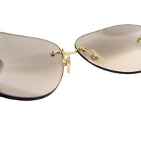 Chanel CC Logo Gold Aviator Rhinestone Sunglasses 4108-B