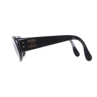 Chanel Gold CC Logo Oval Black Sunglasses 05974