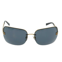 Chanel Black Gold CC Logo Navy Tinted Sunglasses 4112