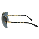 Chanel Black Gold CC Logo Navy Tinted Sunglasses 4112