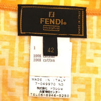 Fendi Zucca Monogram Logo Yellow Orange T Shirt