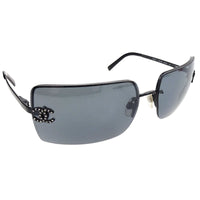 Chanel CC Logo Black Tinted Rhinestone Sunglasses 4104-B