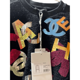 CHANEL Black Tweed 3D-Logo Sweatshirt FW22