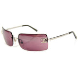 Chanel CC Logo Silver Red Tinted Rhinestone Swarovski Sunglasses 4104-B - Undothedone
