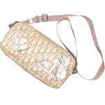 Christian Dior Pink Monogram Rhinestone Flower Pattern Shoulder Bag