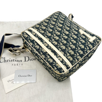 Christian Dior Navy Blue White Monogram Crossbody Shoulder Bag