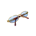 Fendi Gold Tortoise Blue Tinted Logo Sunglasses