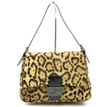 Fendi Mamma Leopard Jaguar Pattern Pony Hair Shoulder Bag
