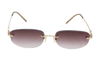Celine Gold Brown Red Tinted Oval Sunglasses