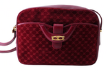 Celine Macadam Suede Bordeaux Red Shoulder Bag