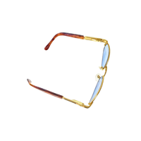 Fendi Gold Tortoise Blue Tinted Logo Sunglasses