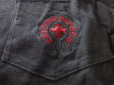 Chrome Hearts Black Red Embroidered Logo Long Sleeve Tee
