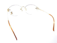 Fendi Rhinestone Pink Gold Rimless Oval Sunglasses FE 9203