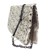 Prada White Sequin Logo Mini Chain Hand Bag