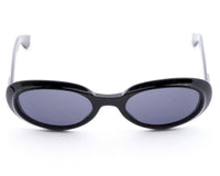 Gucci Black Oval Blue Tinted Silver Logo Sunglasses 2419