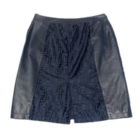 Fendi Zucca Monogram Navy Leather Skirt