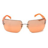 Chanel Orange Silver CC Logo Rimless 4107-B Sunglasses