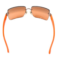 Chanel Orange Silver CC Logo Rimless 4107-B Sunglasses