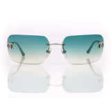 Chanel Rhinestone Teal Blue Tinted Sunglasses 4017-D