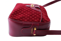 Celine Macadam Suede Bordeaux Red Shoulder Bag