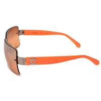 Chanel Orange Silver CC Logo Rimless 4107-B Sunglasses