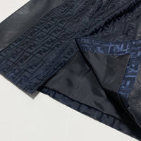 Fendi Zucca Monogram Navy Leather Skirt