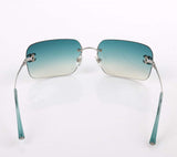 Chanel Rhinestone Teal Blue Tinted Sunglasses 4017-D