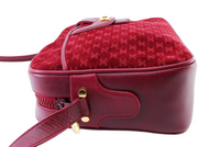 Celine Macadam Suede Bordeaux Red Shoulder Bag