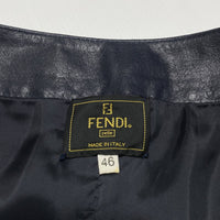 Fendi Zucca Monogram Navy Leather Skirt