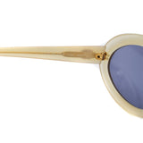 Chanel Cream Gold CC Logo Oval Sunglasses