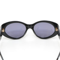 Chanel Gold CC Logo Oval Black Sunglasses