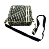 Christian Dior Navy Blue White Monogram Crossbody Shoulder Bag