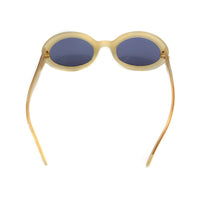 Chanel Cream Gold CC Logo Oval Sunglasses