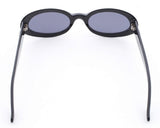 Gucci Black Oval Blue Tinted Silver Logo Sunglasses 2419