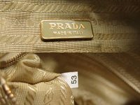 Prada Light Green Gold Logo Mini Hand Bag