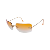 Chanel CC Logo Gold Orange Tinted Rhinestone Swarovski Sunglasses 4017-D