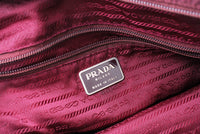 Prada Bordeaux Red Nylon Logo Tote Bag