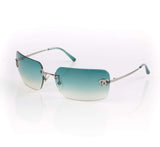 Chanel Rhinestone Teal Blue Tinted Sunglasses 4017-D