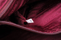 Prada Bordeaux Red Nylon Logo Tote Bag