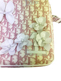 Christian Dior Pink Monogram Rhinestone Flower Pattern Shoulder Bag